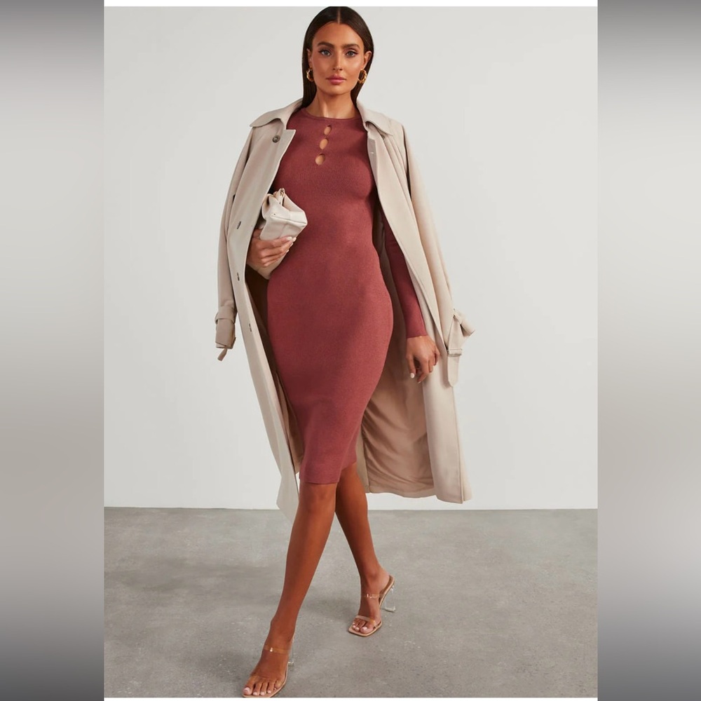 Vici Dusty Rose Long Sleeve Dress